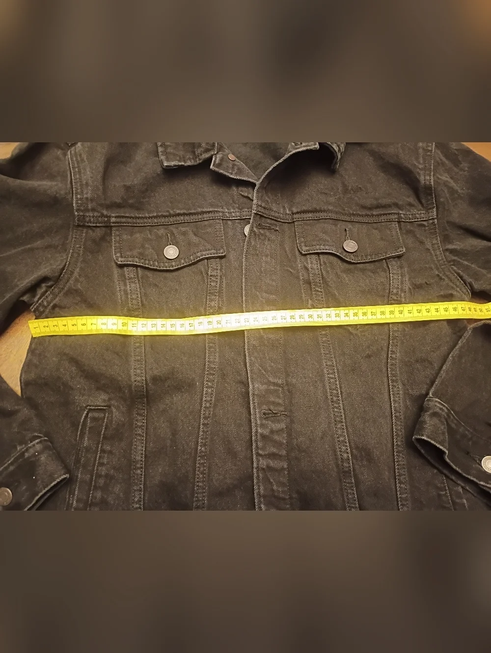 Old Navy Boys Black Denim Trucker Jacket XXL 18 Button Front Jean Jacket